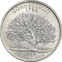 سکه کوارتر دلار 1999D ایالتی (کنکتیکت) - AU55 - آمریکا