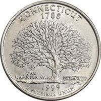 سکه کوارتر دلار 1999D ایالتی (کنکتیکت) - AU55 - آمریکا