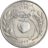 سکه کوارتر دلار 1999P ایالتی (جورجیا) - MS61 - آمریکا