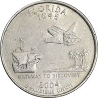 سکه کوارتر دلار 2004P ایالتی (فلوریدا) - AU55 - آمریکا