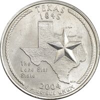 سکه کوارتر دلار 2004D ایالتی (تگزاس) - AU58 - آمریکا