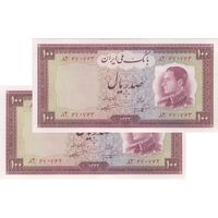 اسکناس 100 ریال 1333 - جفت - UNC62 - محمد رضا شاه