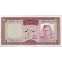 اسکناس 100 ریال (آموزگار - فرمان فرماییان) نوشته قرمز - تک - UNC63 - محمد رضا شاه