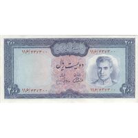 اسکناس 200 ریال (آموزگار - جهانشاهی) - تک - AU50 - محمد رضا شاه