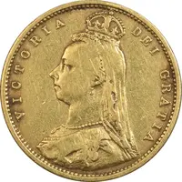 سکه طلا 1/2 ساورین 1892 ویکتوریا - EF40 - انگلستان