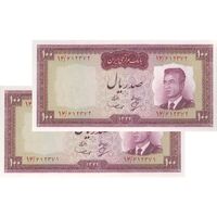 اسکناس 100 ریال 1342 - جفت - UNC63 - محمد رضا شاه