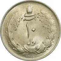 سکه 10 ریال 1323 - MS64 - محمد رضا شاه