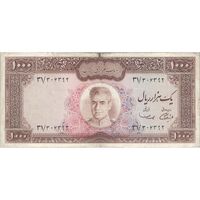 اسکناس 1000 ریال (آموزگار - سمیعی) نوشته سیاه - VF30 - محمد رضا شاه