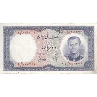 اسکناس 10 ریال 1337 - تک - EF45 - محمد رضا شاه