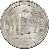 سکه کوارتر دلار 2016D (پارک ملی تاریخی هارپرز فری) - AU55 - آمریکا