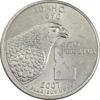 سکه کوارتر دلار 2007P ایالتی (آیداهو) - MS61 - آمریکا