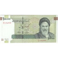اسکناس 100000 ریال (حسینی - بهمنی) نخ شفاف - تک - UNC63 - جمهوری اسلامی