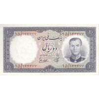 اسکناس 10 ریال 1337 - تک - UNC63 - محمد رضا شاه
