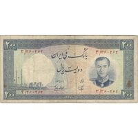 اسکناس 200 ریال 1337 - تک - VF25 - محمد رضا شاه