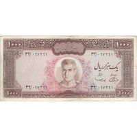 اسکناس 1000 ریال (آموزگار - سمیعی) نوشته سیاه - VF30 - محمد رضا شاه