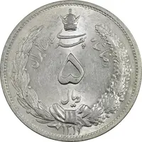 سکه 5 ریال 1311 - MS63 - رضا شاه