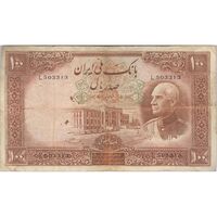 اسکناس 100 ریال پشت فارسی (شماره لاتین) - تک - VF20 - رضا شاه