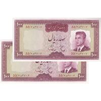 اسکناس 100 ریال (هویدا - سمیعی) - جفت - UNC63 - محمد رضا شاه
