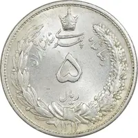سکه 5 ریال 1313 - MS63 - رضا شاه