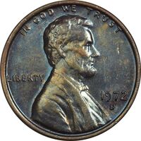 سکه 1 سنت 1972S لینکلن - EF45 - آمریکا