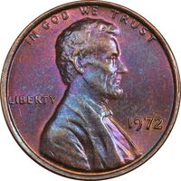 سکه 1 سنت 1972 لینکلن - AU55 - آمریکا