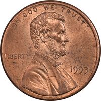 سکه 1 سنت 1993 لینکلن - MS62 - آمریکا