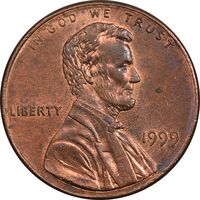 سکه 1 سنت 1999 لینکلن - AU58 - آمریکا