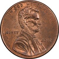 سکه 1 سنت 2002 لینکلن - MS61 - آمریکا