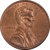 سکه 1 سنت 2002D لینکلن - MS61 - آمریکا