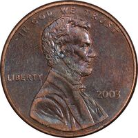 سکه 1 سنت 2003D لینکلن - AU55 - آمریکا