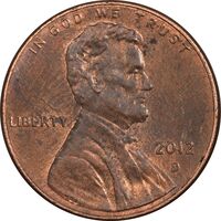 سکه 1 سنت 2012D لینکلن - AU58 - آمریکا