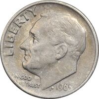 سکه 1 دایم 1965 روزولت - EF40 - آمریکا