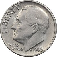 سکه 1 دایم 1966 روزولت - VF35 - آمریکا