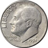 سکه 1 دایم 1994P روزولت - EF45 - آمریکا