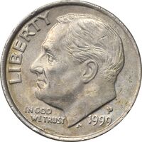 سکه 1 دایم 1999P روزولت - EF45 - آمریکا