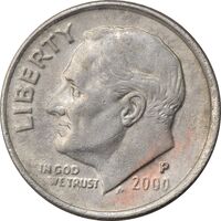 سکه 1 دایم 2000P روزولت - EF45 - آمریکا