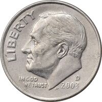 سکه 1 دایم 2003D روزولت - EF45 - آمریکا