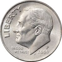 سکه 1 دایم 2006P روزولت - MS61 - آمریکا