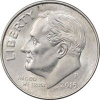 سکه 1 دایم 2015P روزولت - AU58 - آمریکا