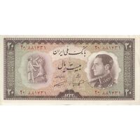 اسکناس 20 ریال 1333 - تک - AU58 - محمد رضا شاه
