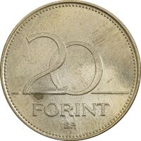 سکه 20 فورینت 1993 جمهوری - AU58 - مجارستان