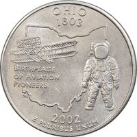 سکه کوارتر دلار 2002P ایالتی (اوهایو) - MS62 - آمریکا