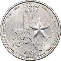سکه کوارتر دلار 2004P ایالتی (تگزاس) - MS61 - آمریکا