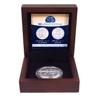 مدال نقره یادبود نودمین سالگرد تاسیس بانک ملی ایران (جعبه فابریک) - UNC - جمهوری اسلامی