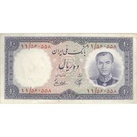 اسکناس 10 ریال 1337 - تک - EF45 - محمد رضا شاه