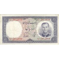 اسکناس 10 ریال 1337 - تک - VF35 - محمد رضا شاه