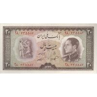 اسکناس 20 ریال 1333 - تک - UNC63 - محمد رضا شاه