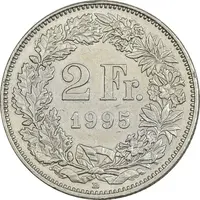 سکه 2 فرانک 1995 دولت فدرال - EF45 - سوئیس