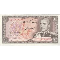 اسکناس 20 ریال (انصاری - مهران) ریال باز - تک - AU55 - محمد رضا شاه
