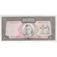 اسکناس 500 ریال (آموزگار - جهانشاهی) - تک - AU58 - محمد رضا شاه